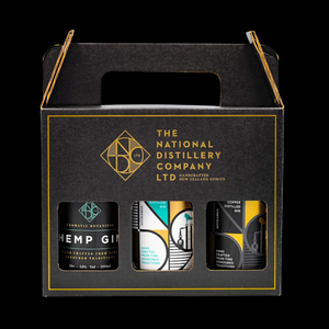 Hemp NZ Native and Verdigris gin in gift pack made in Art Deco Napier by NZ Award winning National Distillery Company NDC